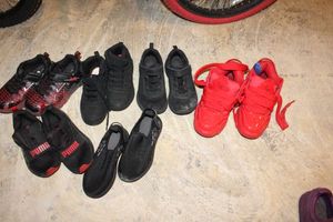 lot 197 image: Boys tennis shoes size 3-4 in red and black colors