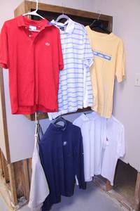 lot 35 image: Mens clothes golf shirts and more XXL