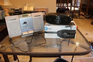 lot 223 image: ONN portable CD player and Philips CD player