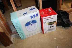 lot 251 image: Foot bath and Honeywell personal heater