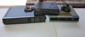 lot 192 image: Electronics Tracker 2 satellite locator, Panasonic satellite receiver, and video cipher 22000