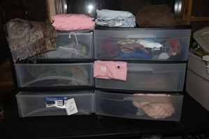 lot 262 image: Plastic storage drawer units and contents as shown