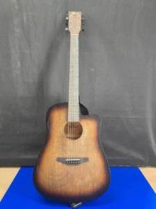 lot 3 image: Beautiful Winzz AF-HE00LC-AYG Cutaway Carved Design Acoustic Guitar w Bag