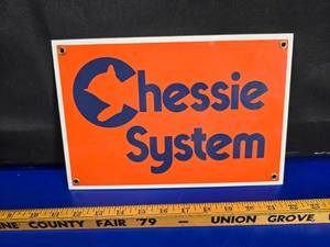 lot 44 image: Beautiful Chessie System Railway Porcelain Sign