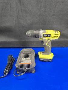 lot 140 image: Ryobi HJP003 Cordless Drill w Battery Charging Station