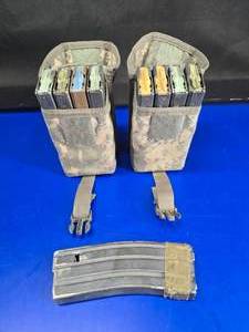 lot 158 image: Lot of 9 AR-15 Magazines w 2 Magazine Pouches