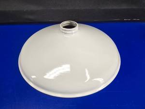 lot 167 image: Beautiful 1940s White Porcelain 14 Gas Station Light Shade.  Ready for a new life in your kichen