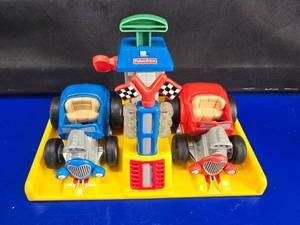 lot 181 image: Vintage Fisher Price Rockin Roadsters Drag Strip Set. TESTED.  LOOK THIS ONE UP