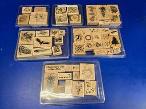 lot 191 image: Lot of 50 Misc Stamps for Crafting  Scrapbooking