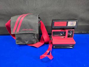lot 203 image: Vintage Polaroid Cool Cam 600 Instant Film Camera w Matching Carry Bag