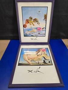 lot 225 image: Censored Art Alert  Lot of 2 Framed Salvador Dali Prints