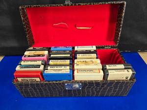 lot 234 image: Case Full of 8 Track Tapes.  Appears to be mostly soul & R&B music
