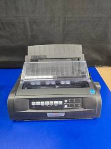 lot 244 image: OKI Microline 420 9 Pin Dot Matrix Printer.  LOOK THIS BAD BOY UP
