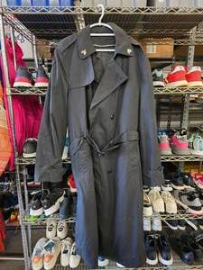 lot 294 image: US Army All Weather Black Trench Coat, Size 44XL