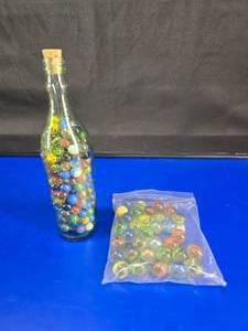 lot 328 image: Lot of Vintage Marbles.  Includes Some Very Old & Hand Rolled Marbles.