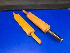 lot 335 image: Lot of 2 Vintage Wooden Rolling Pins