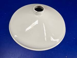 lot 170 image: Beautiful 1940s White Porcelain 14 Gas Station Light Shade.  Ready for a new life in your kichen