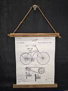 lot 359 image: Hanging Antique Bicycle Themed Art