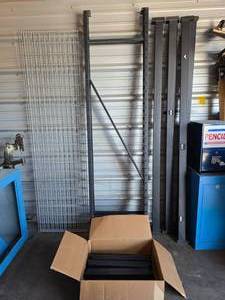 lot 372 image: Industrial Metal Rack w 3 Shelves.  Each Shelf Holds Over 1,000LBS.  Total Shelf Measures 90 x 90 x 24