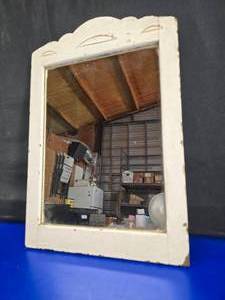lot 376 image: Antique Framed Wall Mirror.  Measures 14 x 20