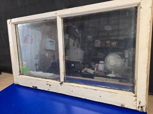 lot 377 image: VERY OLD Antique Large Wavy Mercury Glass Wall Mirror.  Approx 36 Long