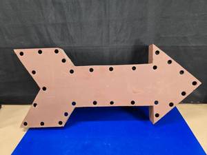 lot 393 image: Large Metal Arrow w Holes for Lights