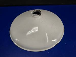 lot 168 image: Beautiful 1940s White Porcelain 14 Gas Station Light Shade.  Ready for a new life in your kichen