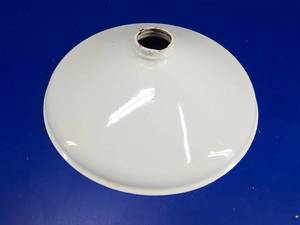 lot 169 image: Beautiful 1940s White Porcelain 14 Gas Station Light Shade.  Ready for a new life in your kichen