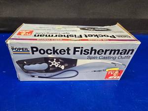 lot 428 image: AS SEEN ON TV.  Vintage 1990s Popeil Pocket Fisherman.  Looks to be never used.