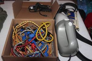 lot 92 image: Automotive Items, Dust buster Car Vacuum, Automotive Replacement Belt, Bungee cords and Plug