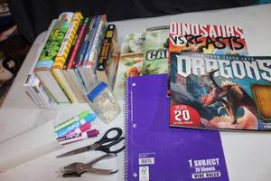 lot 130 image: Books, Notebooks, Scissors and More