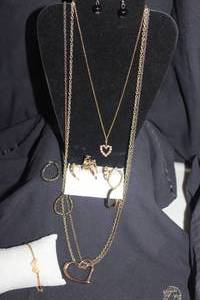 lot 186 image: Heart Related Jewelry, Necklaces and Ankle Bracelet