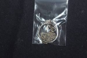 lot 190 image: Broken Silver for Scrap, Ring with Missing Stone has Clear accent Stones Stamped 925, and two Broken Necklaces Stamped 925