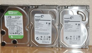 lot 29 image: Western Digital 1TB Hard Drive, Seagate Barracuda 3000GB Hard Drive and Seagate Barracuda 2000GB Hard Drive