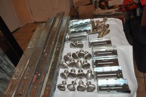 lot 76 image: Cabinet Knobs, Hinges Drawer Glides