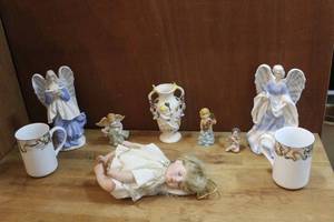 lot 208 image: Angel lot cups porcelain doll and figures and more see pictures