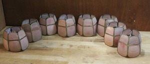 lot 110 image: 8 small lamp shades fill like shell