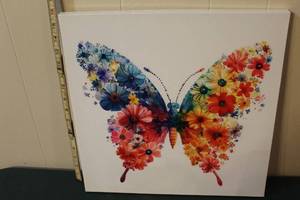 lot 263 image: Butterfly wall art about 16 in tall
