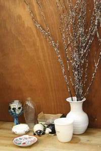 lot 25 image: Lamb salt and pepper shakers and small bowl made in England and Skeletal Wine Goblet and much more see pictures