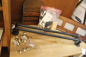 lot 24 image: To bar hangers and some decorative hangers and matching knobs photo hanger and much more see pictures