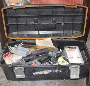 lot 60 image: Bostitch tool box full of assorted electrical hardware