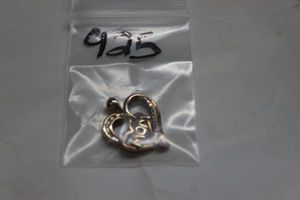 lot 134 image: .925 sterling silver with chip diamonds heart pendant
