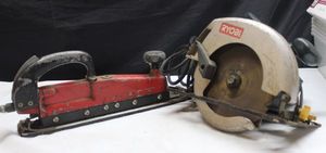 lot 155 image: Ryobi electric circular saw and a pneumatic sander