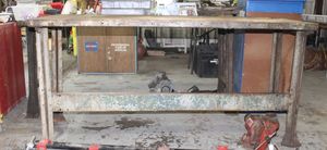 lot 172 image: Heavy duty steel frame industrial work bench (Please bring help to remove)