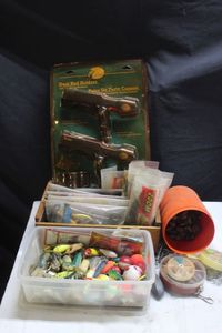 lot 183 image: Assorted fishing lures and fishing supplies as shown