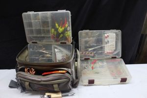 lot 184 image: Assorted fishing lures and fishing supplies as shown