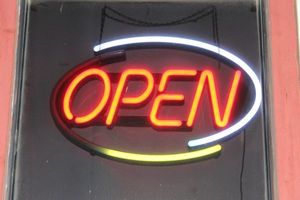 lot 205 image: Neon OPEN sign with remote