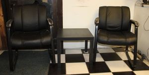 lot 218 image: Two occassional chairs and center table