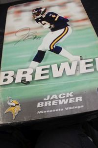 lot 226 image: Signed Jack Brewer Minnesota Vikings poster