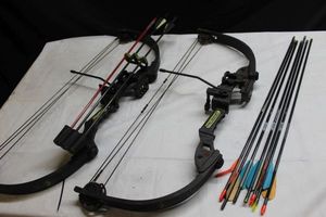 lot 254 image: Barnett compound bows with arrows (bid is times the quantity of 2)
